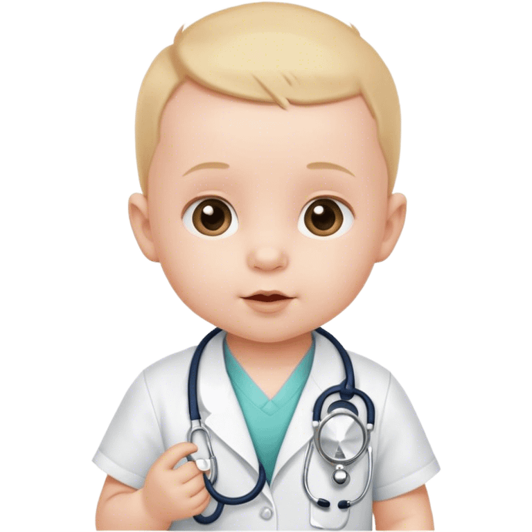 Young baby, 6 months, with a stethoscope emoji