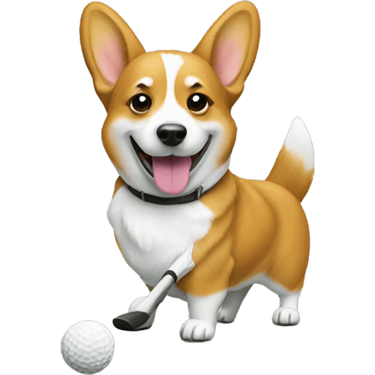 corgi golfing  emoji