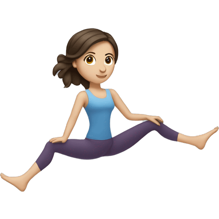 brunette white girl doing Pilates emoji