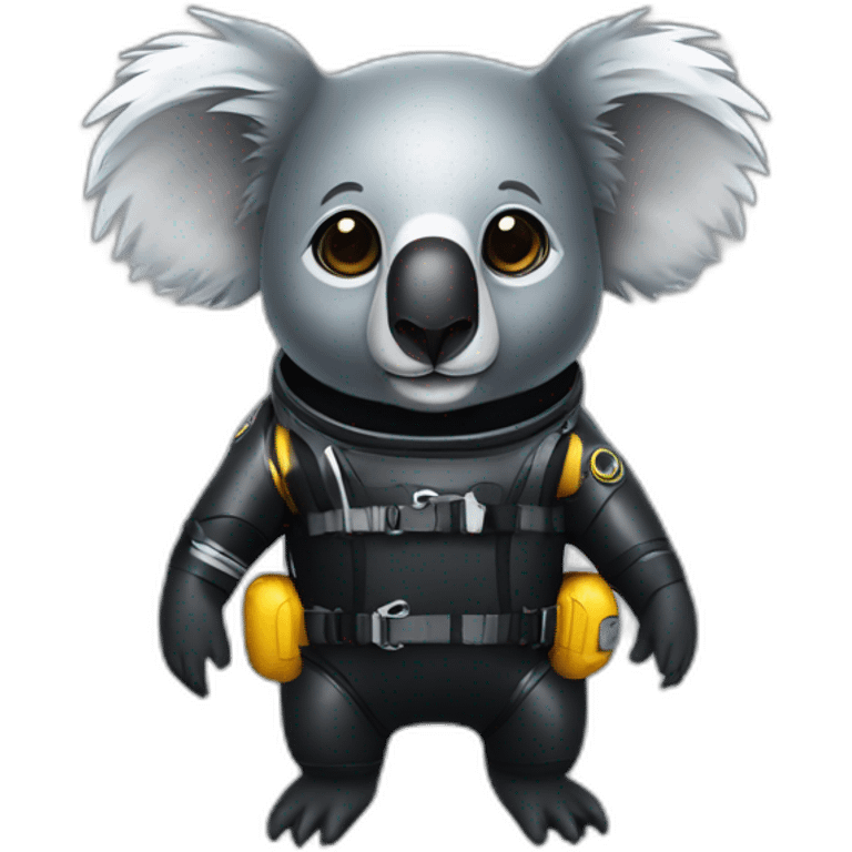 koala in black rubber shiny diving suit emoji