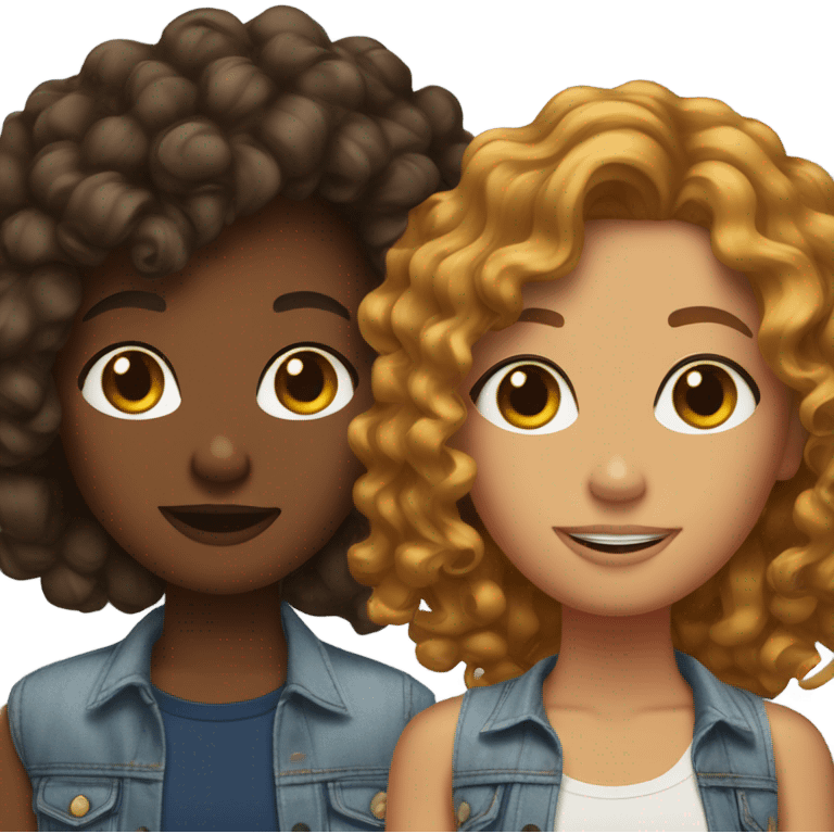 Two Best friends girls curly end wayvi  emoji