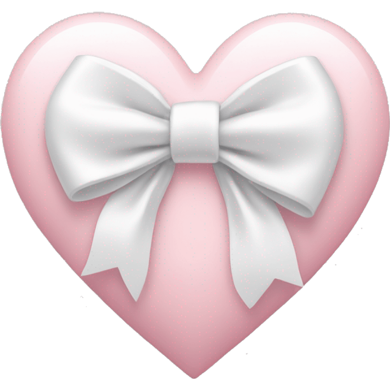 Pastel pink heart with white bow emoji