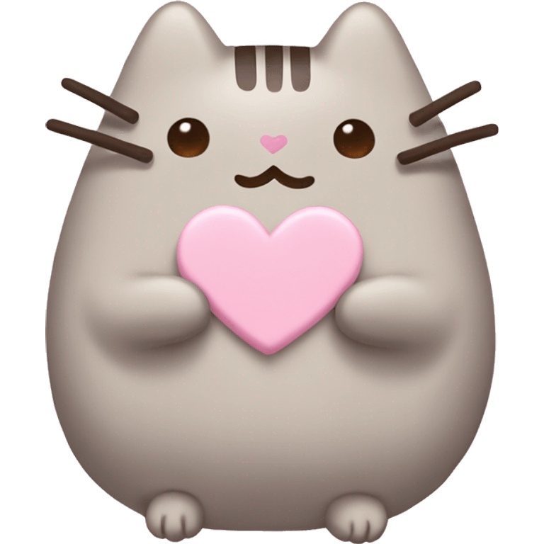 pusheen light pink heart emoji