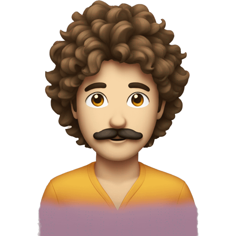 disco boy with shaggy hair and moustache emoji