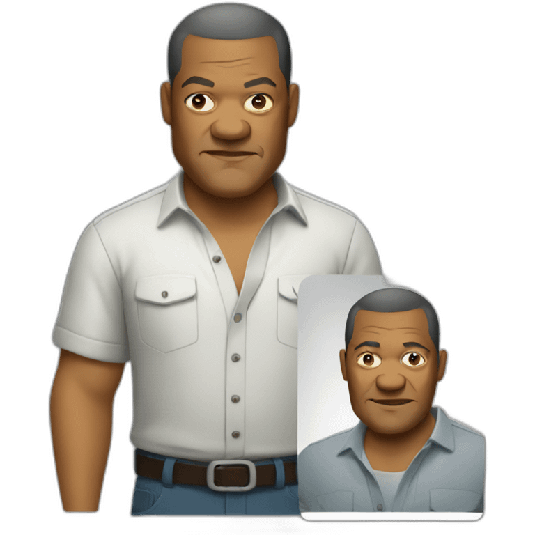 laurence-fishburne cartoon wearing shirt emoji