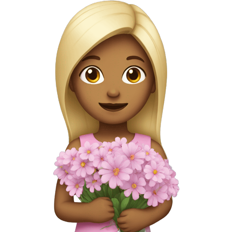 girl with flowers  emoji