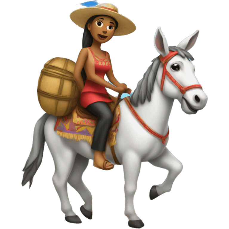 Senorita on Donkey emoji