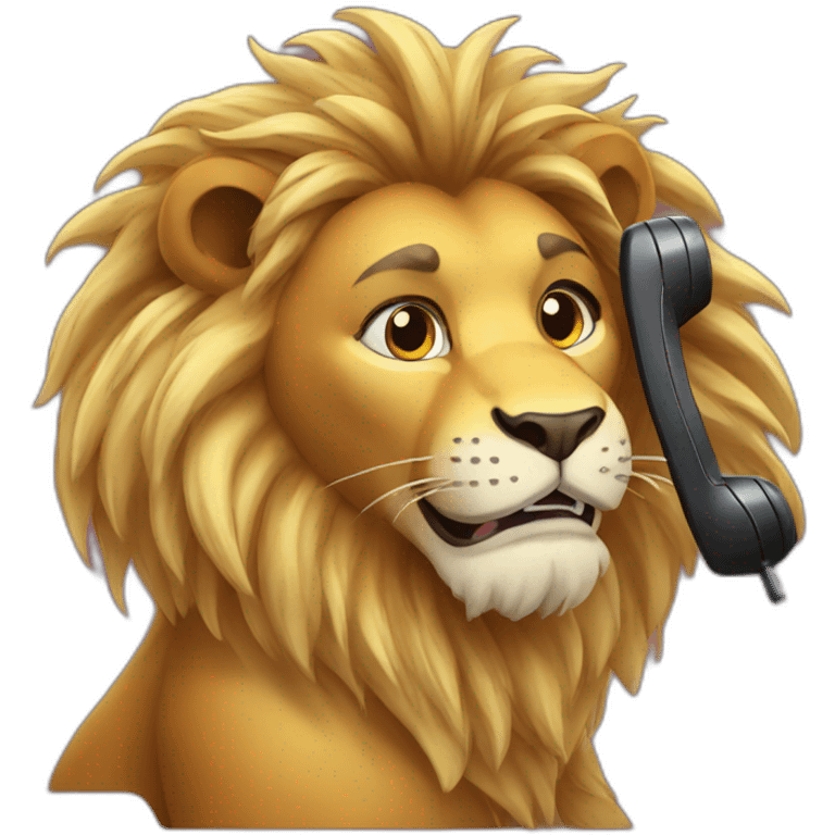 lion at the phone emoji