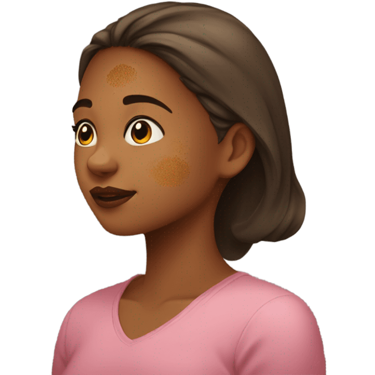 side profile of girl with hyperpigmentation  emoji