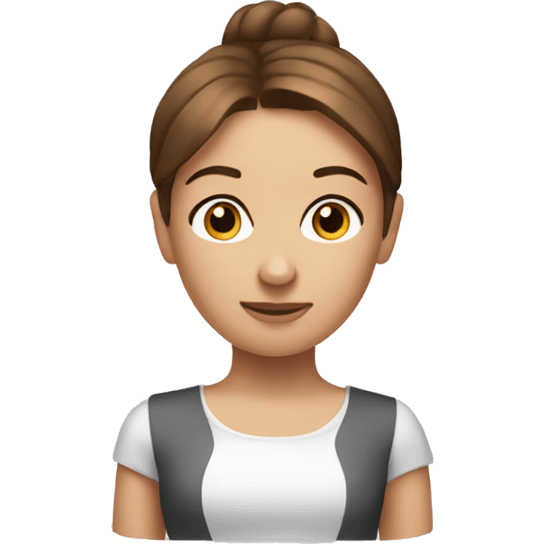 Brown hair pilates emoji