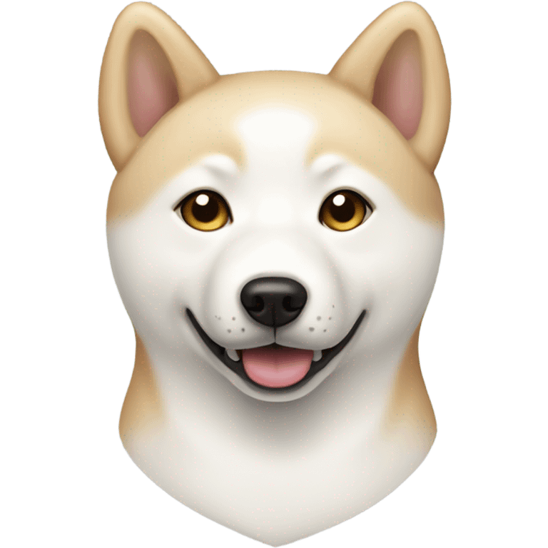 White Shiba with light brown ears emoji