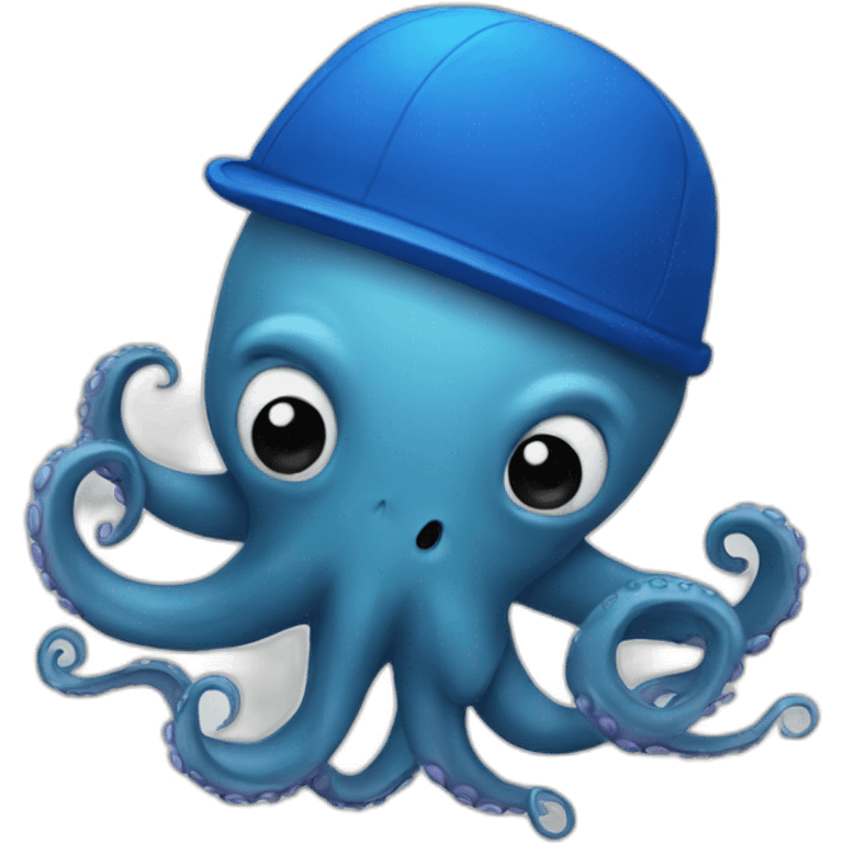 an octopus with a blue cap emoji