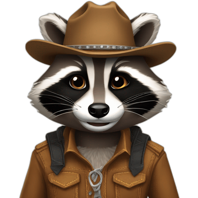 raccoon cowboy smile emoji