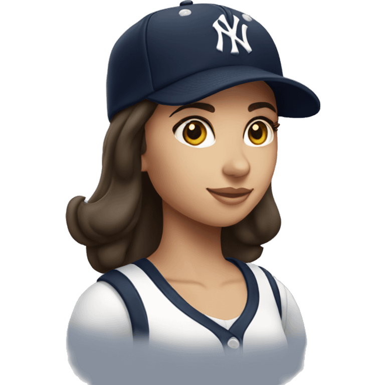 Brunette girl New York Yankees cap emoji