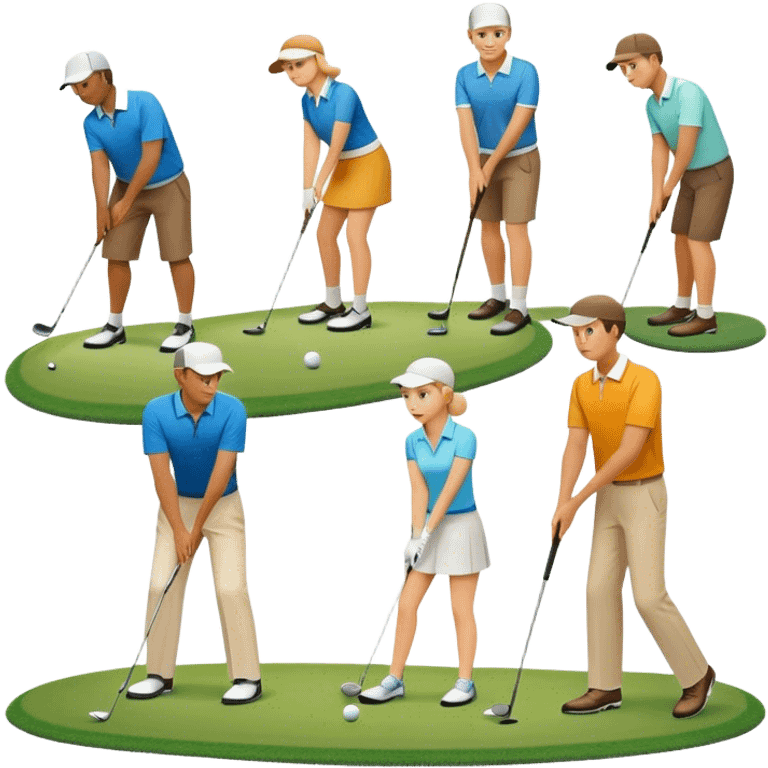 Golf people , women reader and men emoji