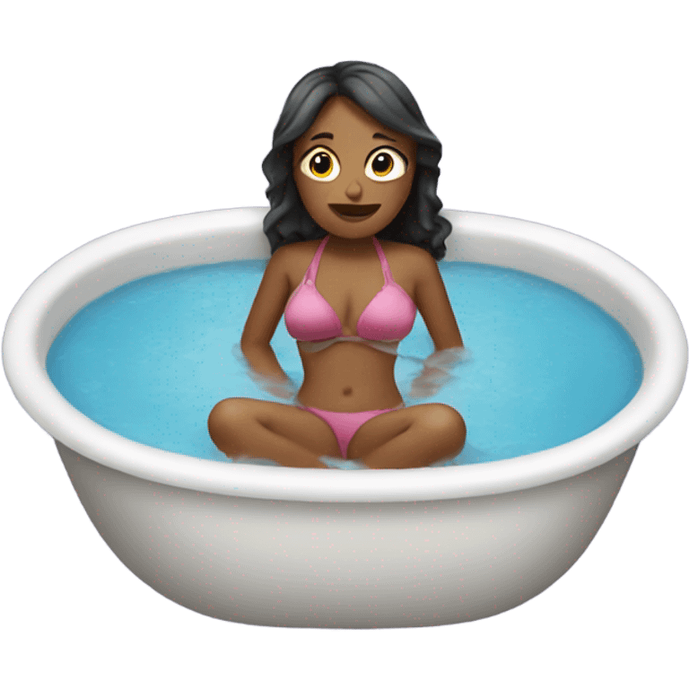 Person in a bikini in water in bath emoji