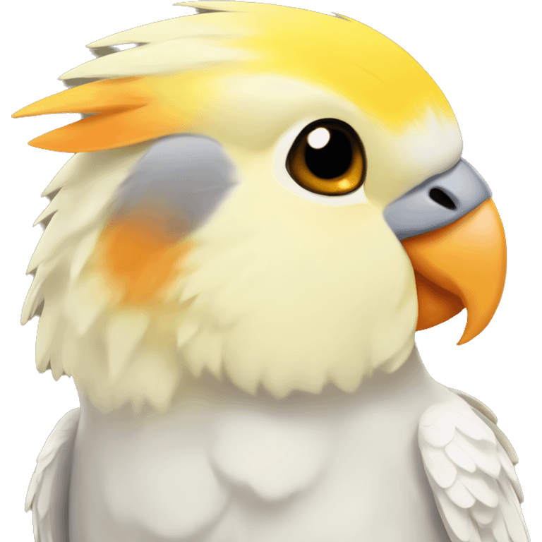 Yellow Cockatiel with orange cheek spots  emoji