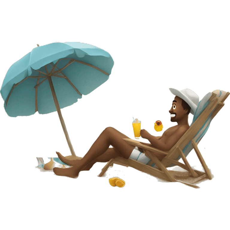 men chilling at the beach emoji