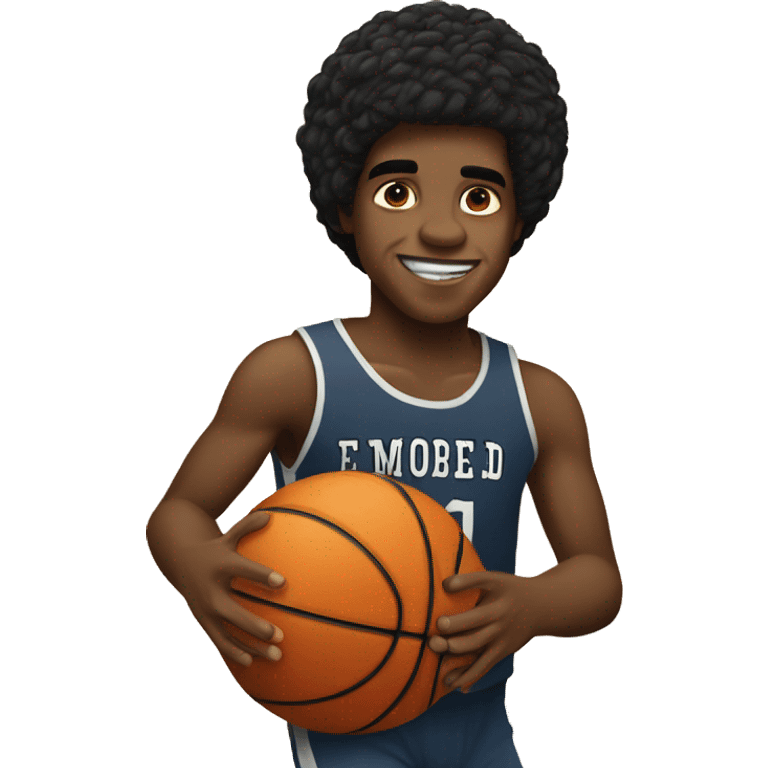 a boy who play basketball like James Brown emoji