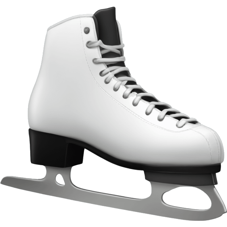 Black pro ice skate, wih toe picks emoji