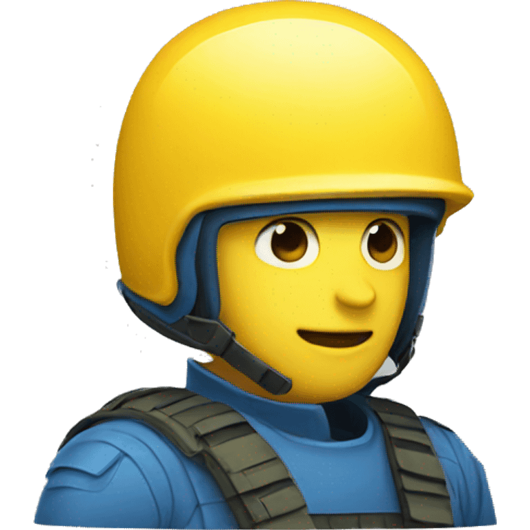 emoji yellow solider blue helmet emoji