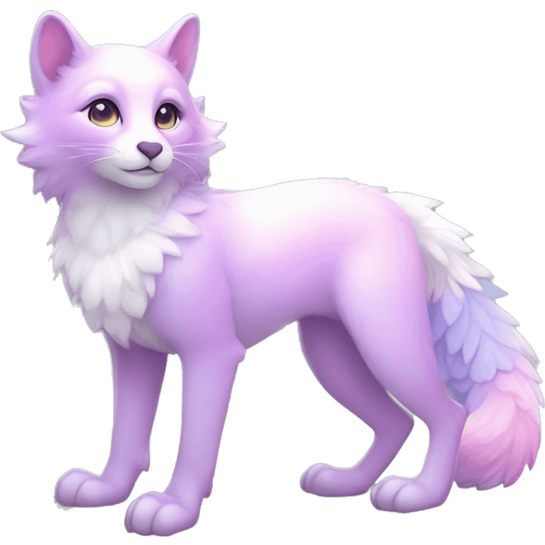 Kawaii colorful bright light pastel lilac-pink-white-gradient fantasy ethereal anthro fursona animal creature emoji