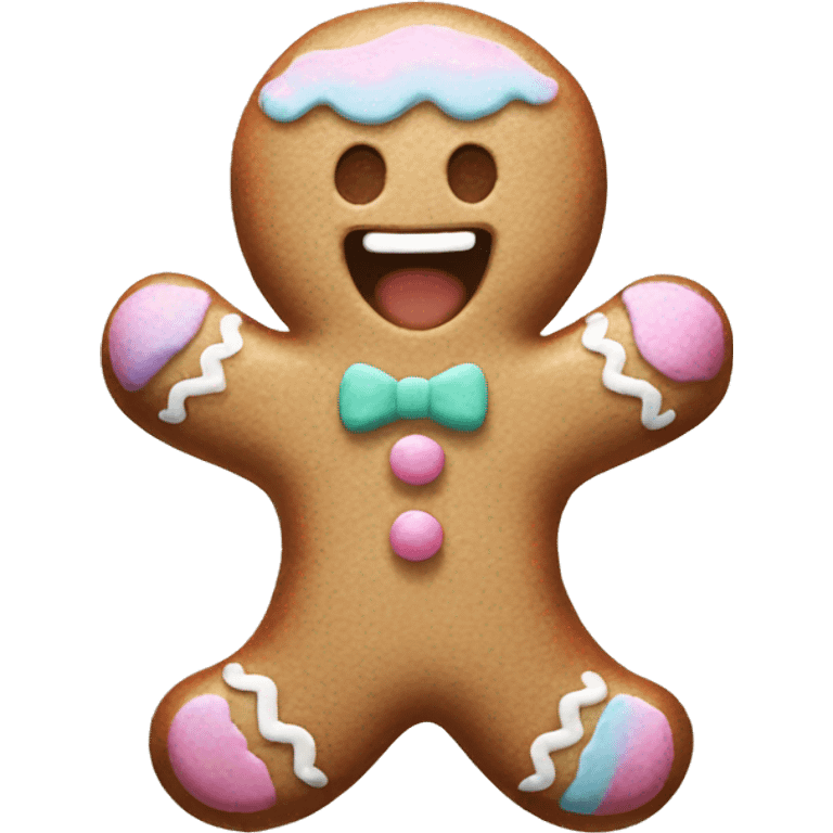 Pastel gingerbread man emoji