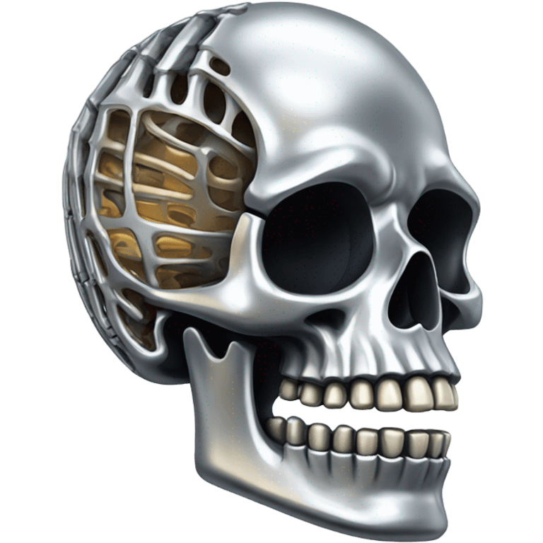 Skeleton made out of chrome emoji