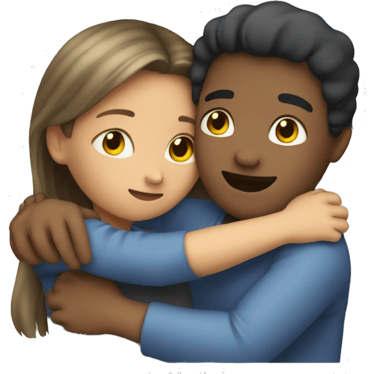 A girl and a boy hug emoji