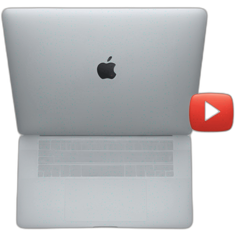 Macbook with a youtube video emoji