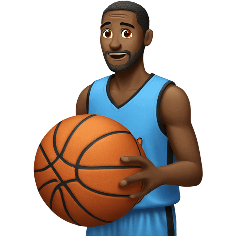 Man talking with basketball  emoji