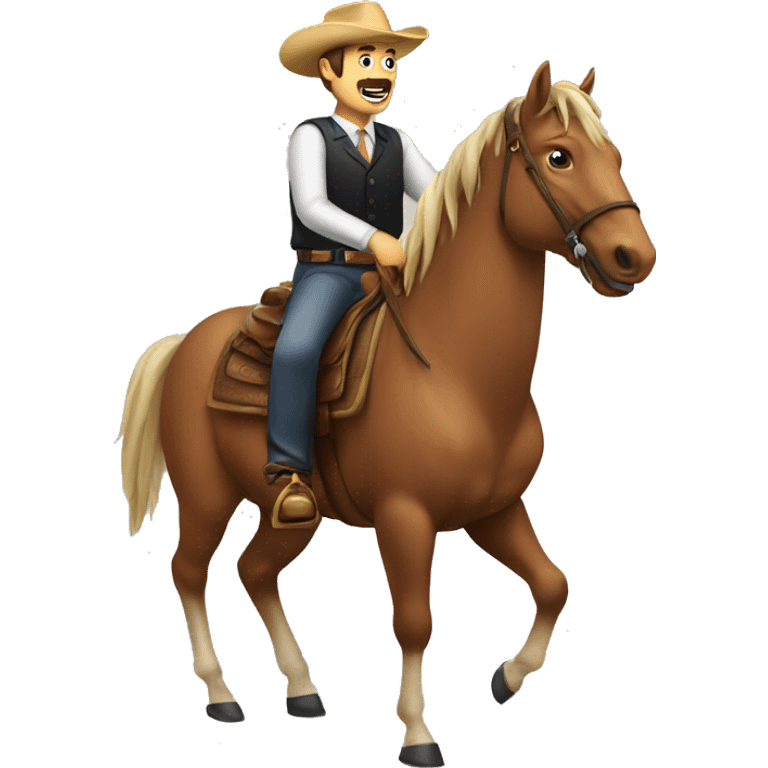 Hombre arriba de un caballo con un mate  emoji