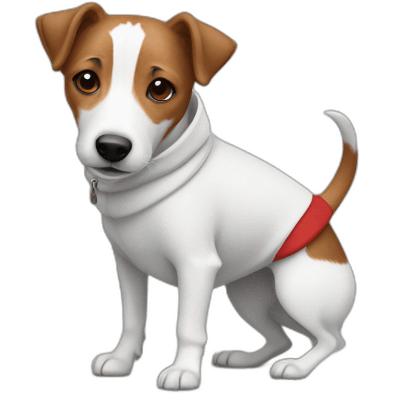 Jack Russell Dog in a red hoodie emoji