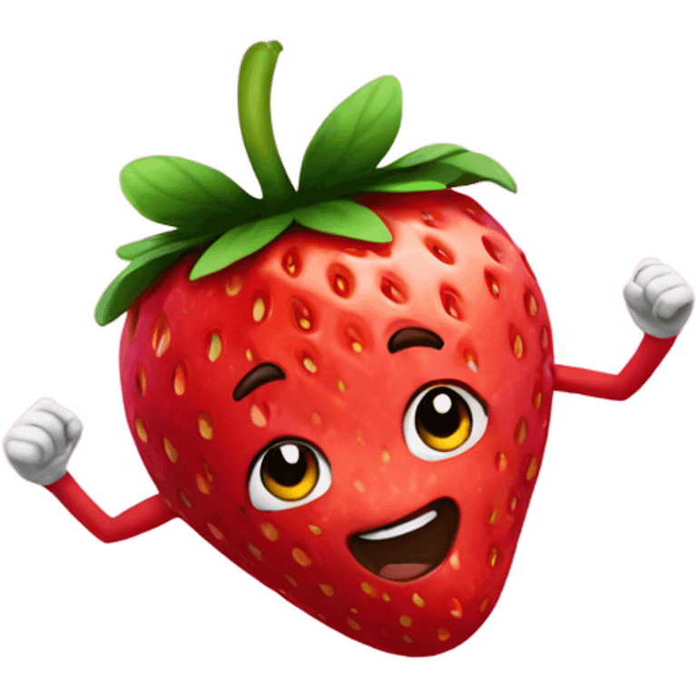 strawberry sprinting fast emoji