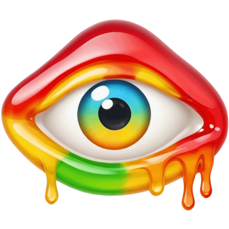 colorful melted gummy eye emoji