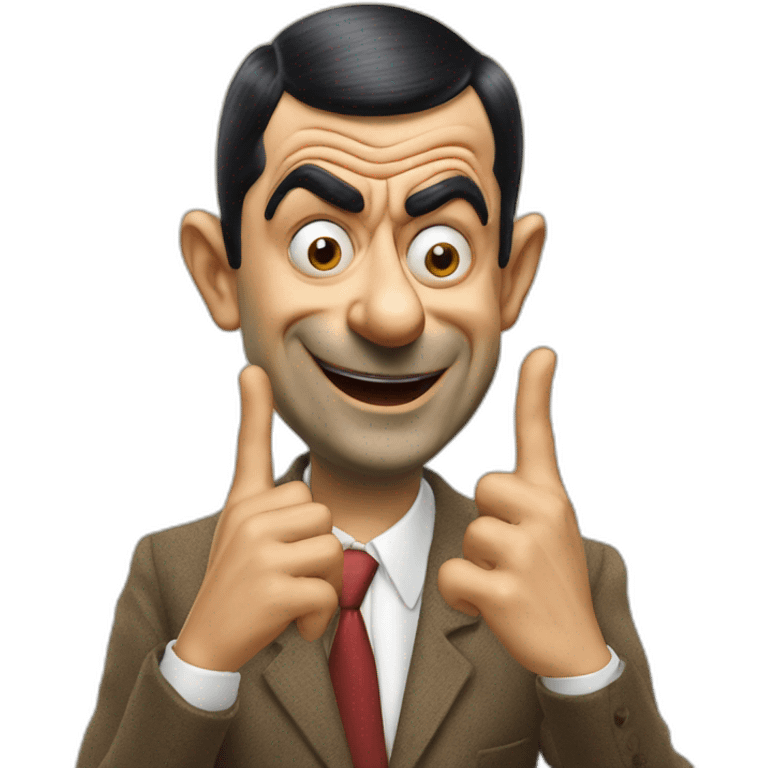 mr bean doing major finger emoji