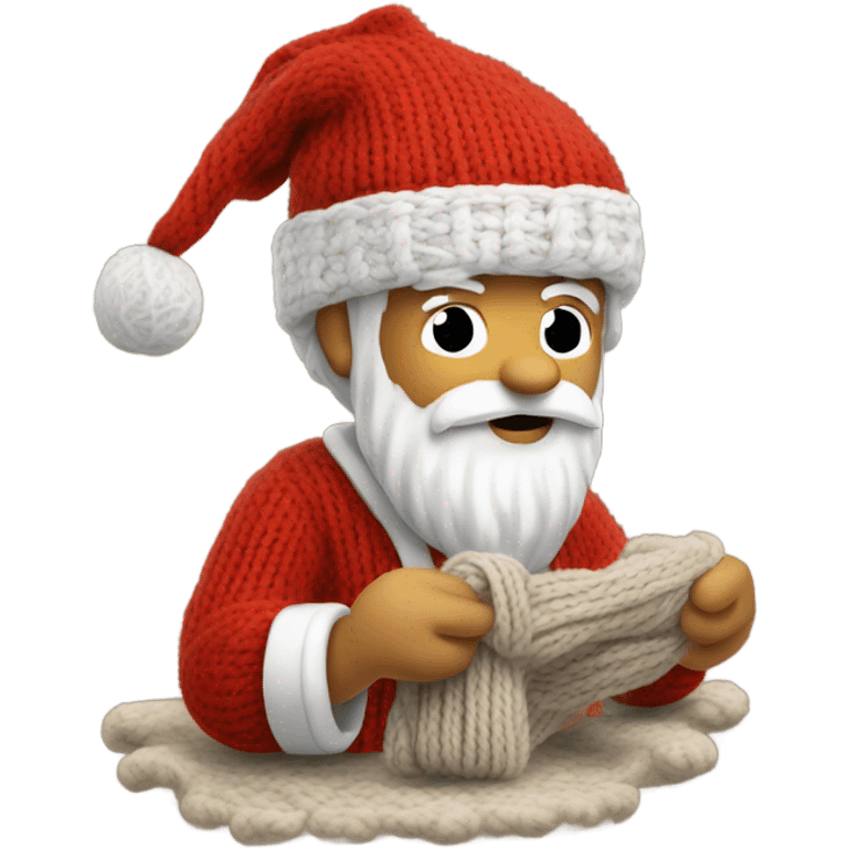 Sant claus knitting emoji