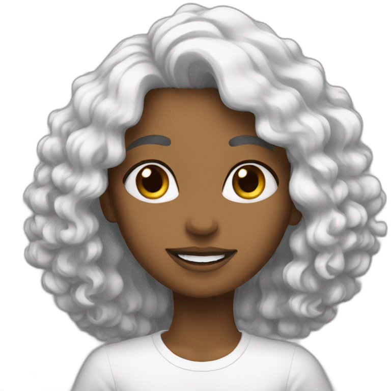 Blanca pelo negro emoji