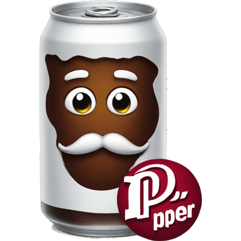 Dr Pepper with mustache emoji