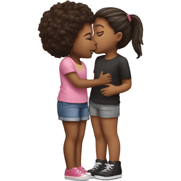 girl kissing girl on the cheek emoji