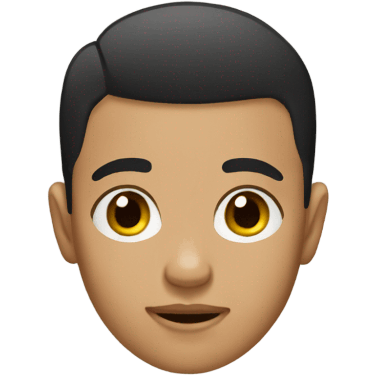 teen, tan, buzz cut, black hair emoji