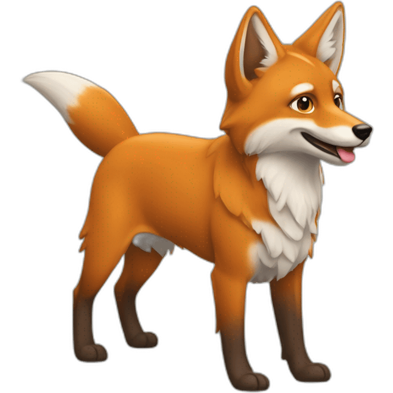 Renard sur un chien emoji