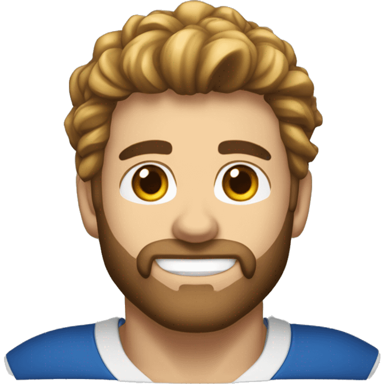 Um homem moreno de estatura alta, com cabelo liso repartido de lado, sem barba, magro e atlético com postura de vencedor e mentor de sucesso.  emoji