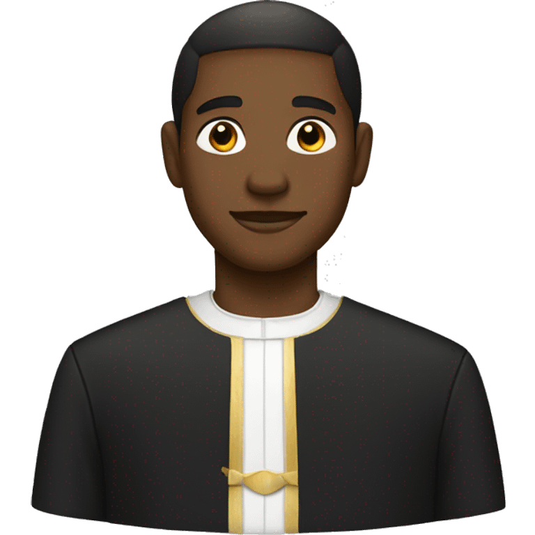 Black man wearing clerical clothing emoji