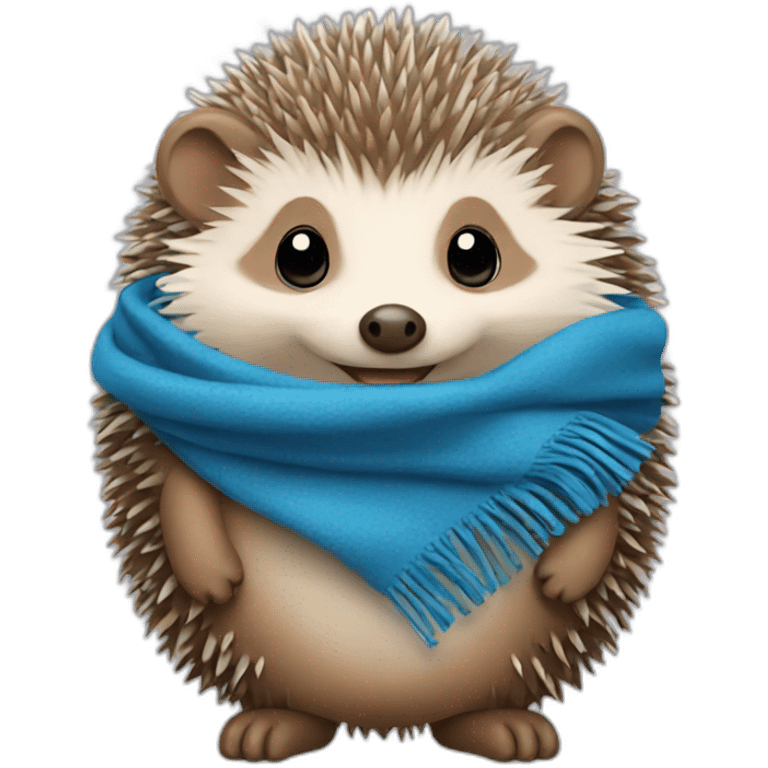 hedgehog with blue scarf emoji