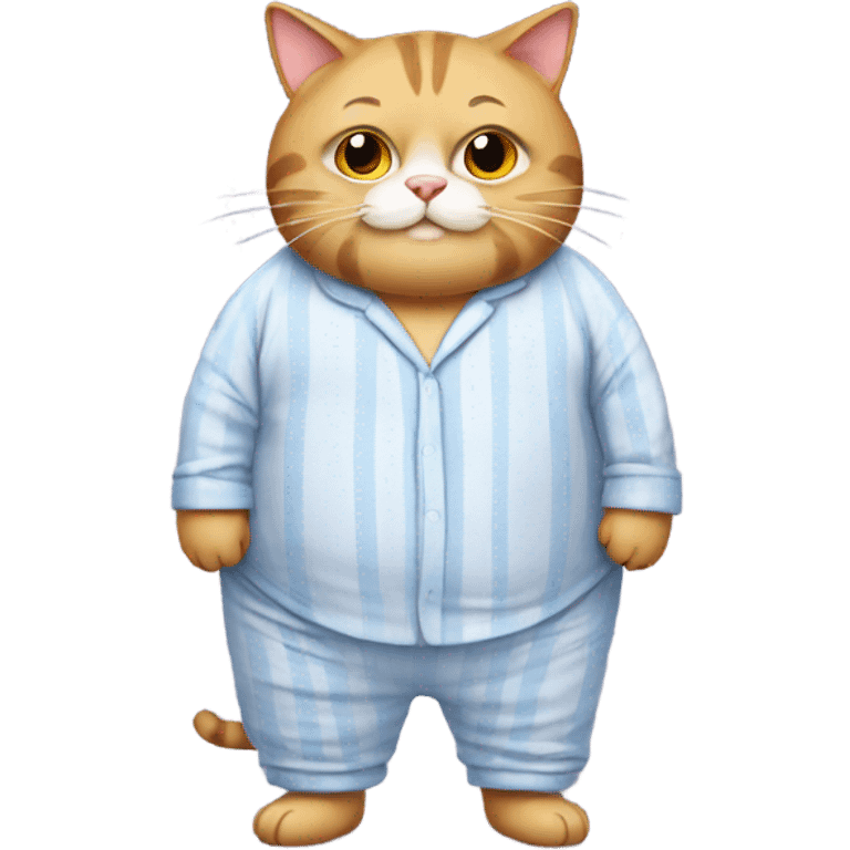 Fat cat in pajamas  emoji