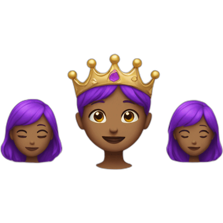 someone getting crowned with a purple neon crown emoji