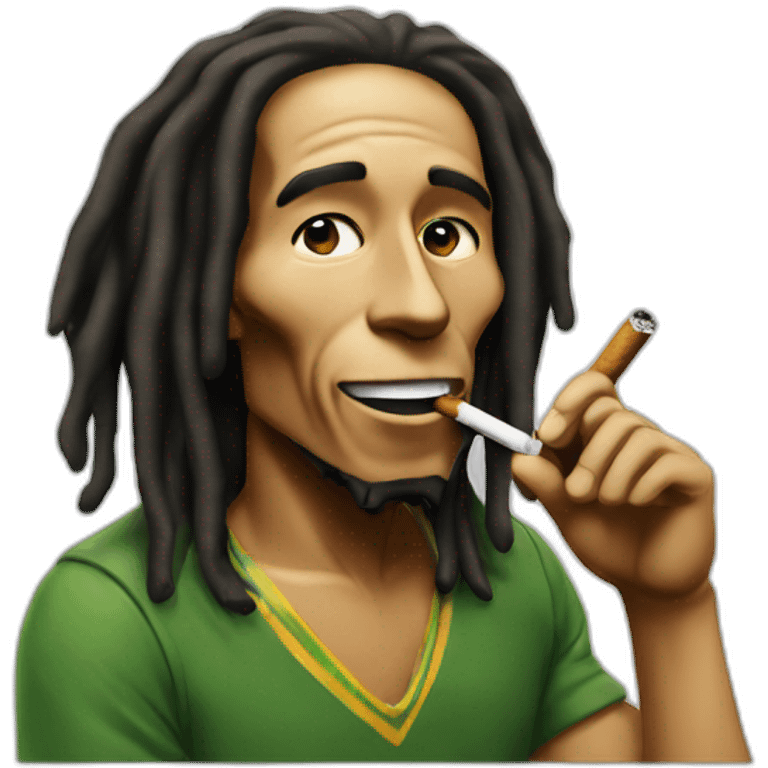 Bob Marley avec une cigarette emoji