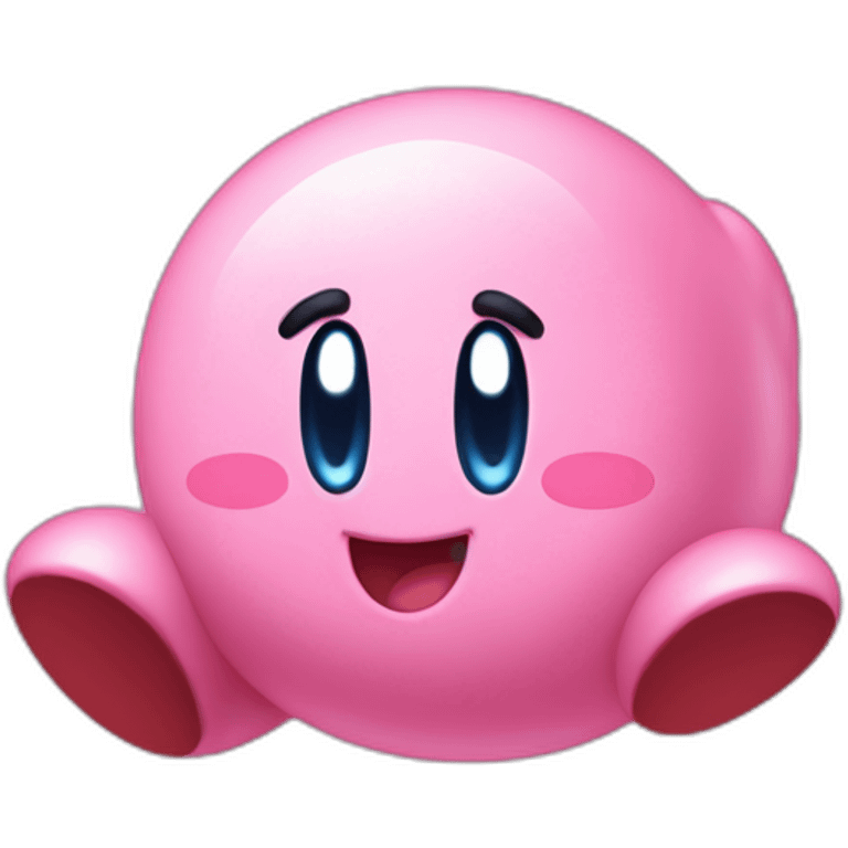 cute happy classic Kirby jumping emoji