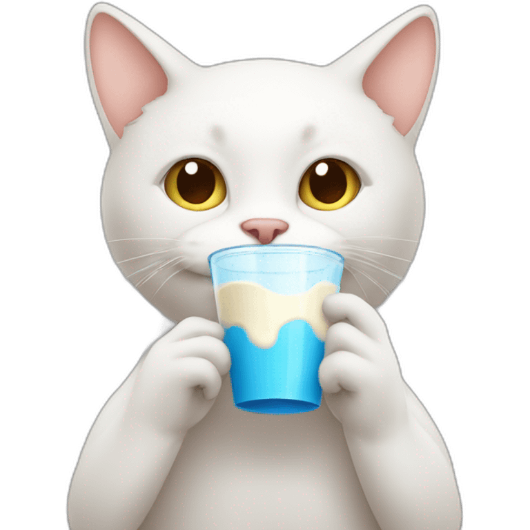 Cat drinking milk emoji